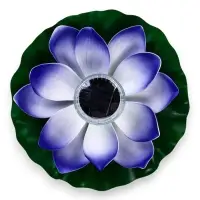 Садовый светильник для водоемов 28 х 28 х 9 см на солнечной бат-е "Лотос" фиол-ый N010