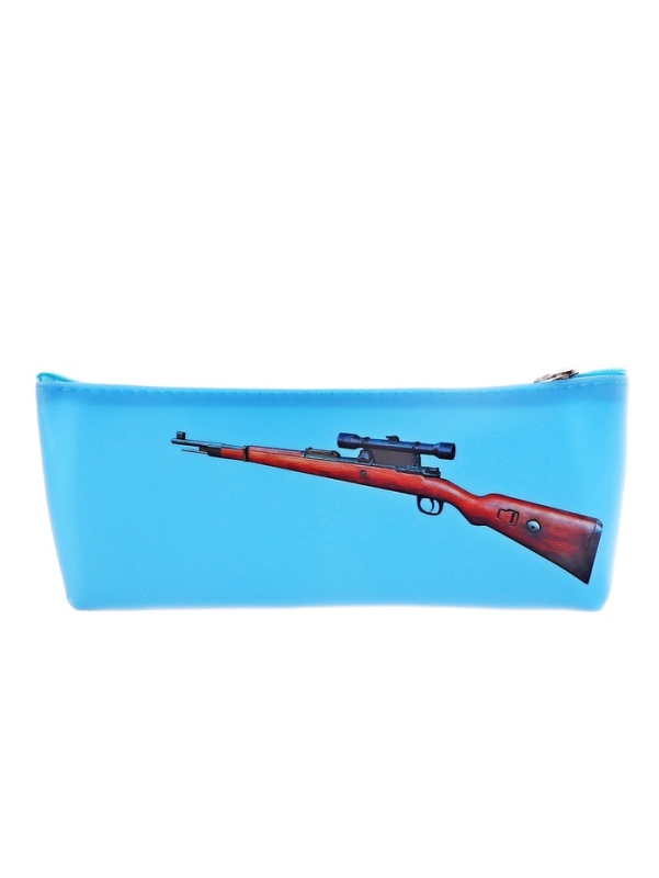 Пенал школьный на молнии Оружие  Синий