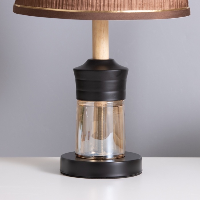 Лампа настольная "Луиза" 1х40Вт Е27 1х5Вт LED черный/шоколад 25х25х43см