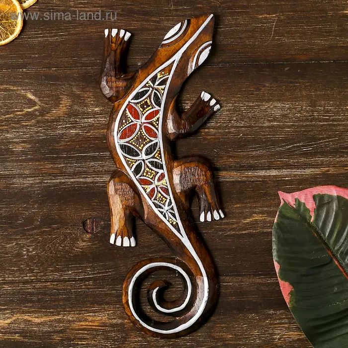 Панно дерево "Геккон" 31х11х1 см