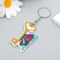 Брелок PVC "Ключ с бабочкой" 6,2х3,8 см