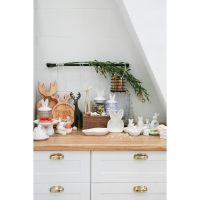 Банка стеклянная для хранения сыпучих продуктов Доляна &laquo;Зайка в золотом&raquo;, 950 мл, с керамической крышкой