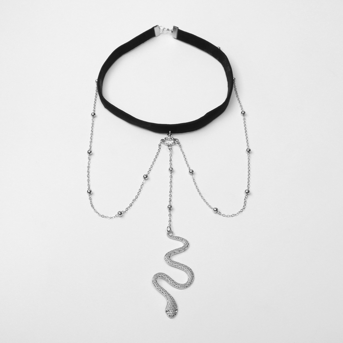 Новый год! Символ года 2025! Портупея &laquo;Квадро&raquo; змея, цвет бело-чёрный в серебре, 30 см