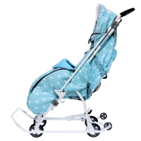 Санки-коляска &laquo;Наши детки 3-1К&raquo;, принт с облачками, цвет голубой