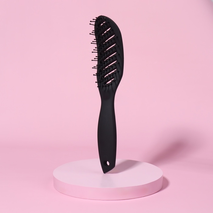 Расчёска массажная, вентилируемая, 4 &times; 24 см, цвет чёрный