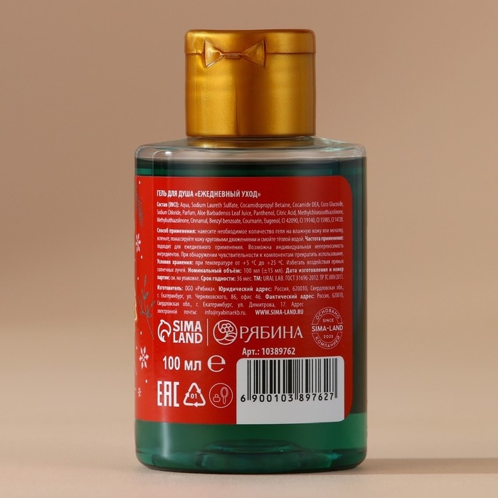 Новый Год. Гель для душа, 100 мл, аромат имбирного печенья