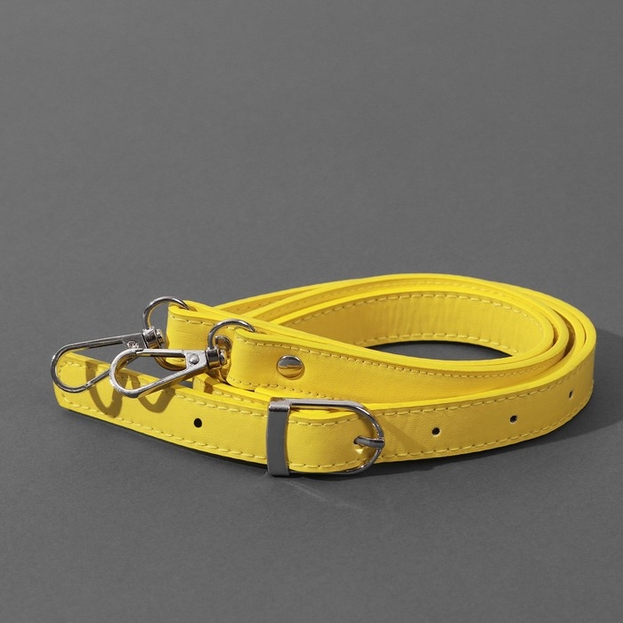 Ручка для сумки из экокожи, с карабинами, 125 &times; 1,8 см, цвет жёлтый