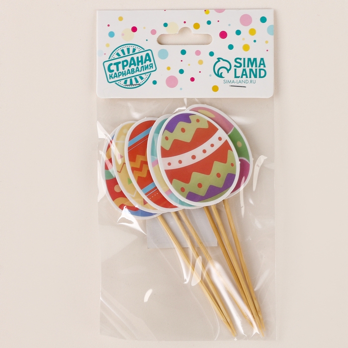 Шпажки &laquo;Пасхальные яйца&raquo;, набор 6 шт.