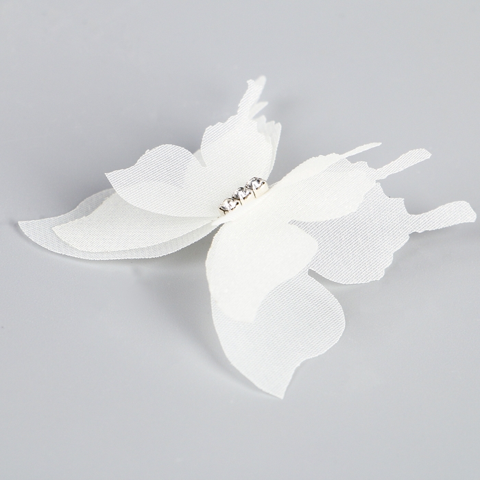 Декор для творчества &laquo;Бабочка&raquo;, трёхслойный, набор 12 шт., размер 1 шт. &mdash; 5 &times; 4,5 см, цвет молочный