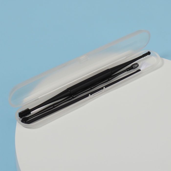 Набор д/чистки ушей 3пр 15,3*2,4*1,1см пластик/силикон цв чёрн пластик футл пакет QF