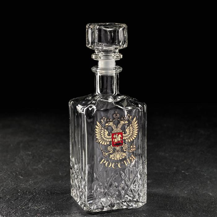 Набор питьевой &laquo;Герб России&raquo;, 7 предметов: графин 500 мл, стопка 50 мл, 6 шт