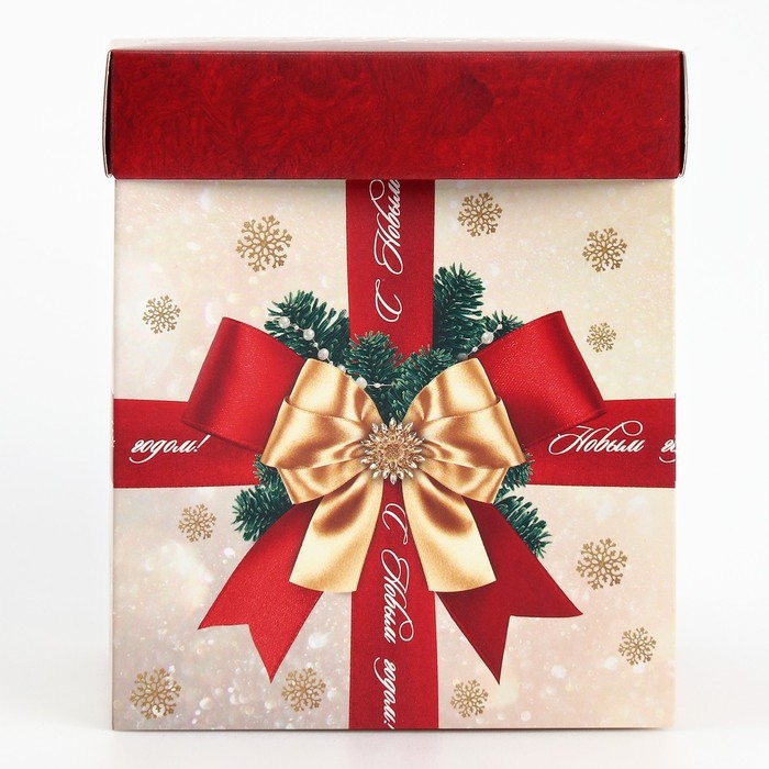 Подарочная коробка новогодняя складная с 3D эффектом &laquo;С Новым годом&raquo;, ёлочка, 11 х 11 х 13 см, Новый год