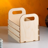 Кашпо деревянное 25&times;15&times;20 см "Кармен", ручки вырезы боковые, натуральный Дарим Красиво