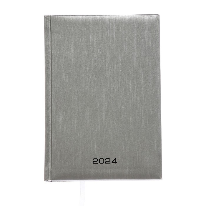 Ежедневник датированный 2024 года, А5, 176 листов, Attomex.Regent, обложка бумвинил, ляссе, блок 70 г/м2, серый