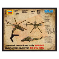 Сборная модель &laquo;Советский ударный вертолёт Ми-24В&raquo; Звезда, 1/144, (7403)