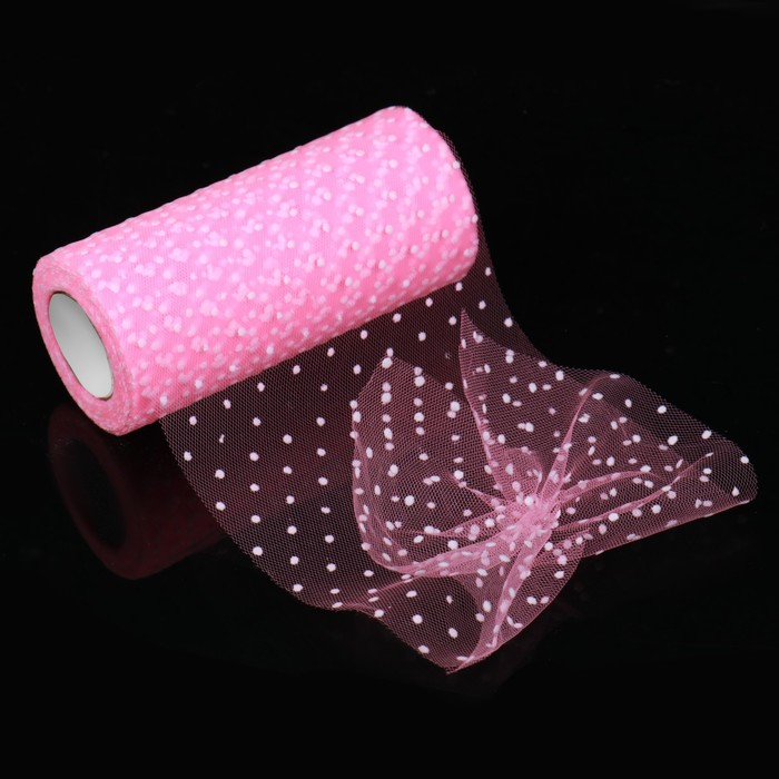 Фатин &laquo;Горох&raquo;, 15 см, 11 &plusmn; 1 г/кв.м, 23 &plusmn; 1 м, цвет розовый №4