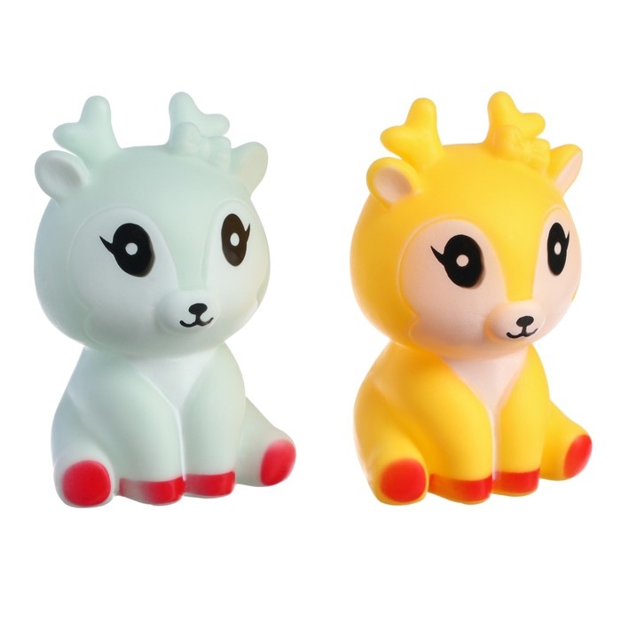 Набор резиновых игрушек для ванны &laquo;Оленята&raquo;, 2 шт, цвет МИКС, Крошка Я
