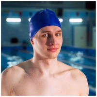 Шапочка для плавания взросла ONLYTOP, резиновая, обхват 54-60 см