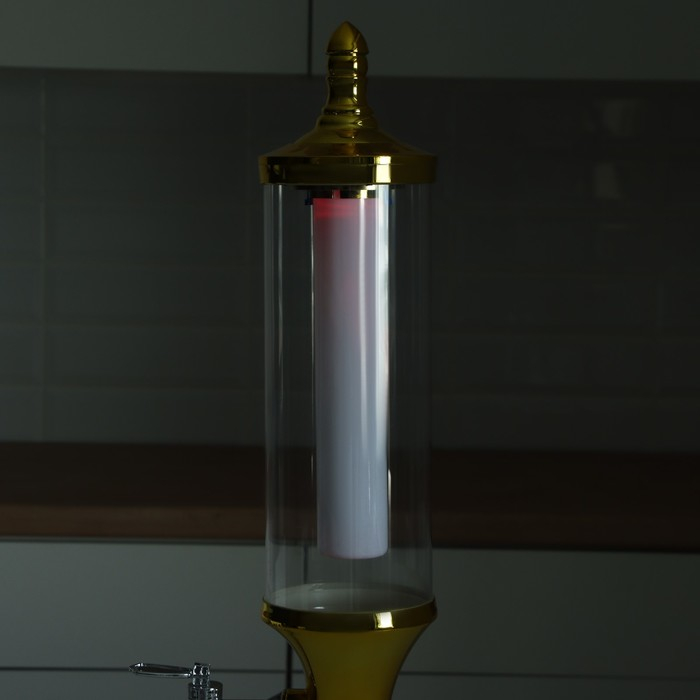 Башня пивная &laquo;Петронас&raquo;, 3 л, колба с подсветкой, 2 батарейки, цвет золотой