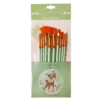 Набор кистей синтетика, 10 штук (№2/0,1,3,6,8,10,6,4,5,2), в блистере