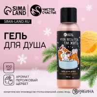 Гель для душа &laquo;Чтоб весь год так жить&raquo;, 100 мл, аромат персикового щербета, Новый Год