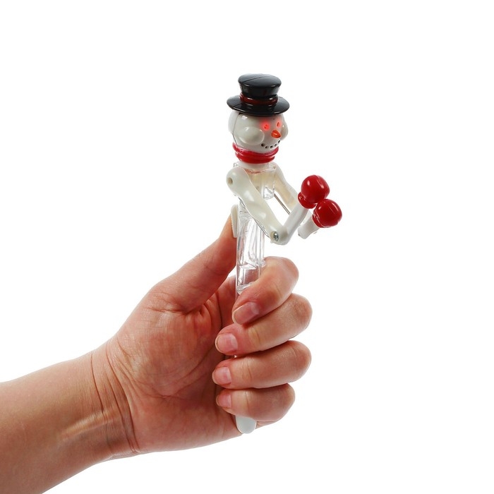 Прикол ручка &laquo;Снеговик&raquo;, световая