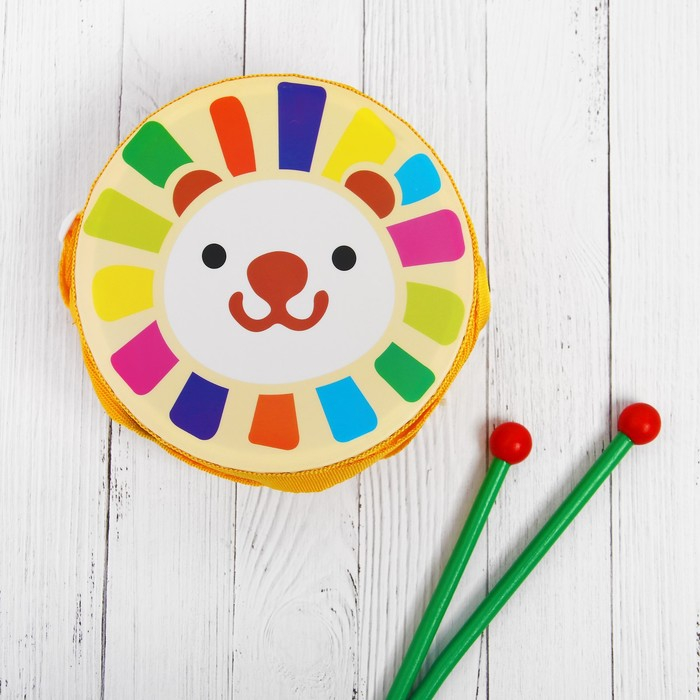 Музыкальная игрушка &laquo;Барабан&raquo;, с рисунком, цвета микс, бумажная мембрана