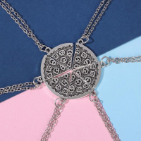 Кулоны &laquo;Неразлучники&raquo; круг пиццы, цвет чернёное серебро, 45 см