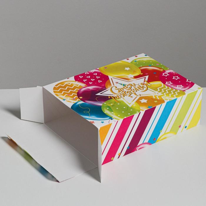 Коробка подарочная складная, упаковка, &laquo;Шары&raquo;, 22 х 30 х 10 см