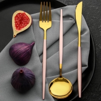 Набор столовых приборов: ложка, вилка и нож &laquo;Красота в каждой детали&raquo;, 26,5 см