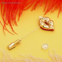 Булавка &laquo;Губы с помадой&raquo;, 8 см, цвет красно-чёрный в золоте