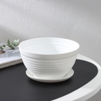 Горшок для цветов с поддоном &laquo;Алиса&raquo;, 1 л, d=17 см, h=10 см, цвет белый