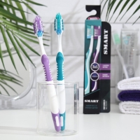 Зубная щётка &laquo;Смарт&raquo;  средней жесткости, бирюзовый, 2 шт.