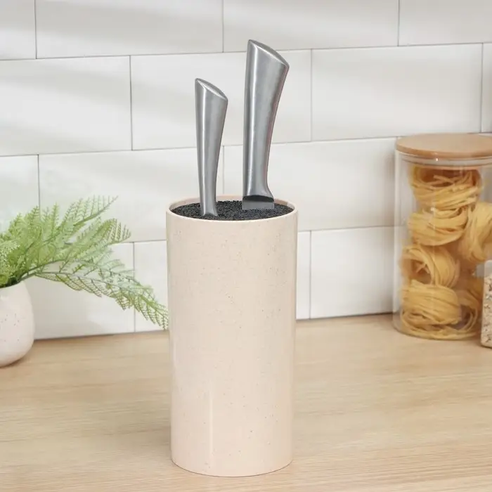 Подставка для ножей с наполнителем Доляна &laquo;Нежность&raquo;, 22&times;11 см, цвет бежевый