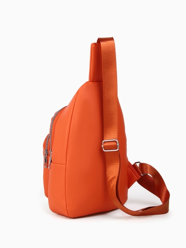 Рюкзак-слинг, 18*5,5*29 см, отд на молнии, 1 н/карман, оранжевый