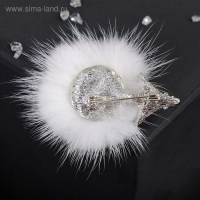 Брошь &laquo;Ёжик&raquo; пушистый, цвет белый в серебре