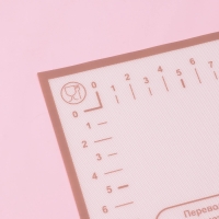 Коврик для выпечки и раскатки теста с разметкой Доляна &laquo;Ингридиенты&raquo;, армированный, силикон, 66&times;46&times;0,04 см, белый/кофейный