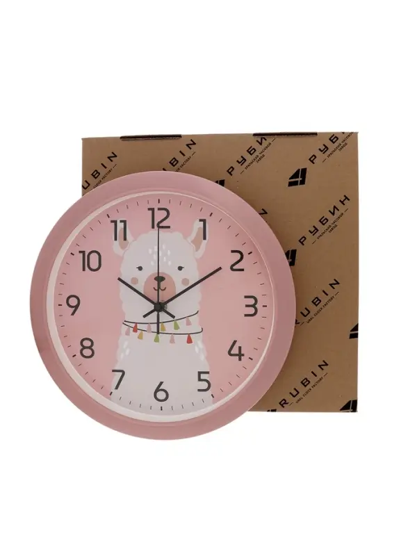 Часы настенные "Альпака", детские, плавный ход,  d=29см, розовые