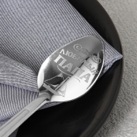 Ложка чайная с гравировкой &laquo;Любимый папа&raquo;, на подарочной открытке, 3 х 14 см.