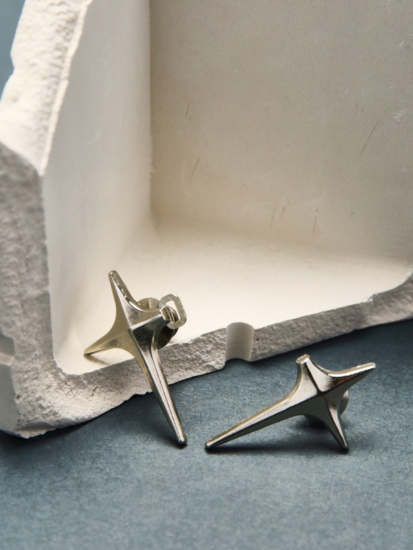 Зажим &laquo;Звезда&raquo; сияние, цвет серебро