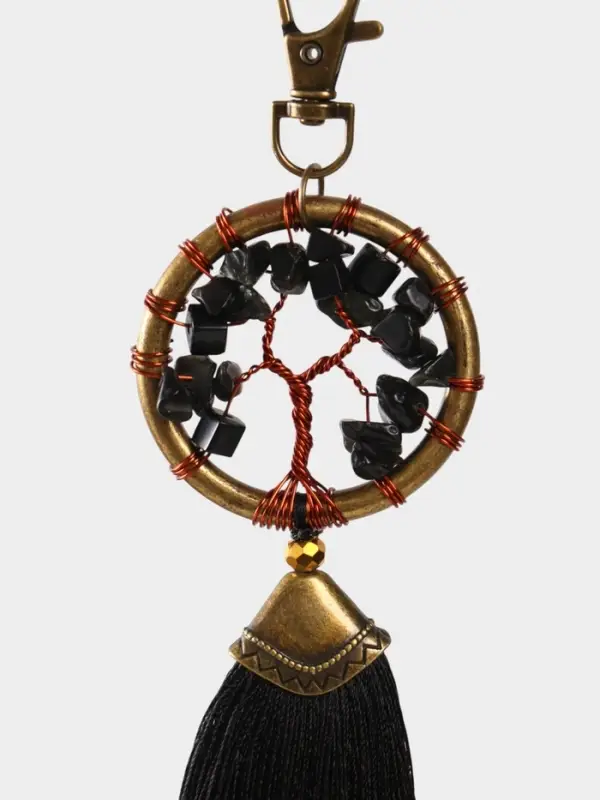 Брелок ловец снов "Великое древо" 19 см, цв. чёрный