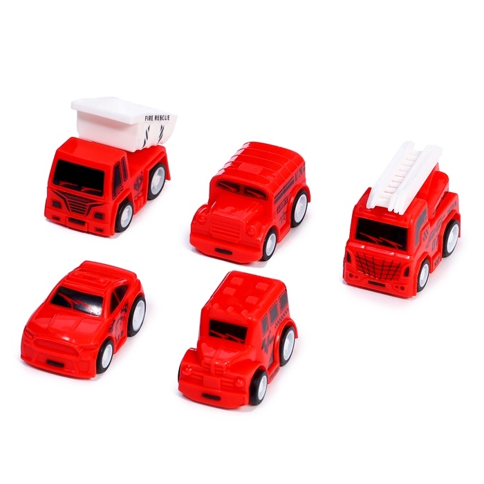 Набор детских машинок &laquo;Пожарная служба&raquo;, инерция, 5 шт., аксессуары