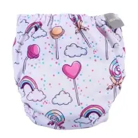Многоразовый подгузник &laquo;Карамельки&raquo;, 3-15 кг, угольно-бамбуковая ткань, Крошка Я