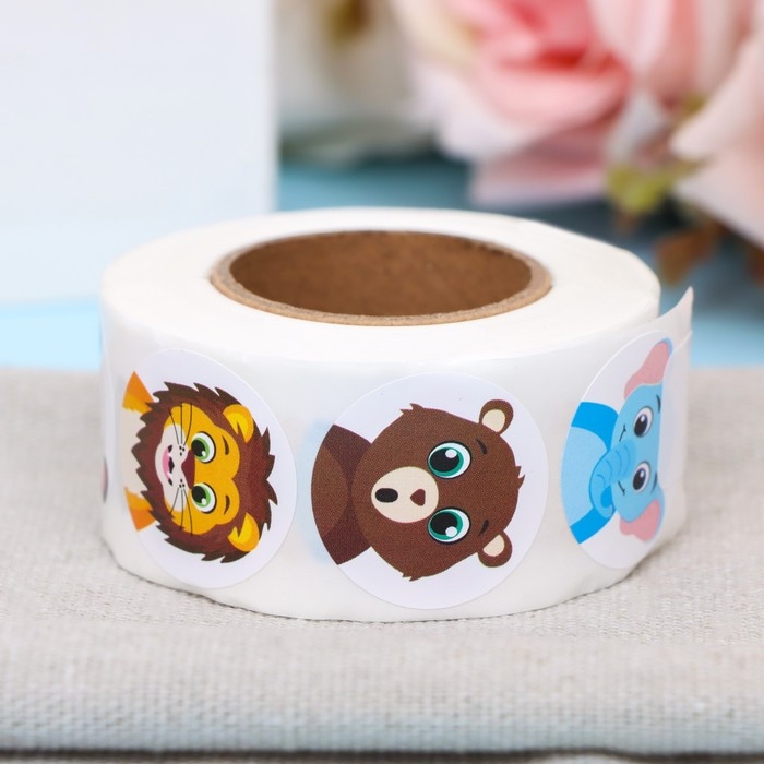 Наклейки в рулоне "Друзья",500 шт,2,5 х 2,5 см