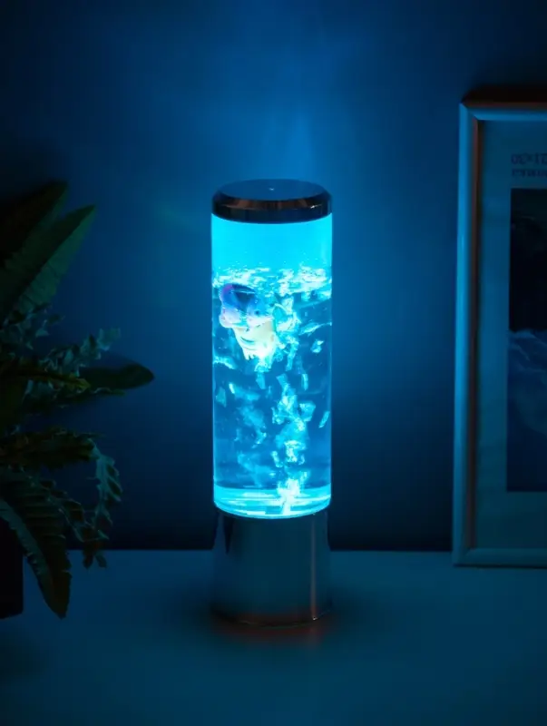 Светильник "Аквариум с рыбками" LED RGB 4,5Вт USB серебро 8,7х8,7х27 см