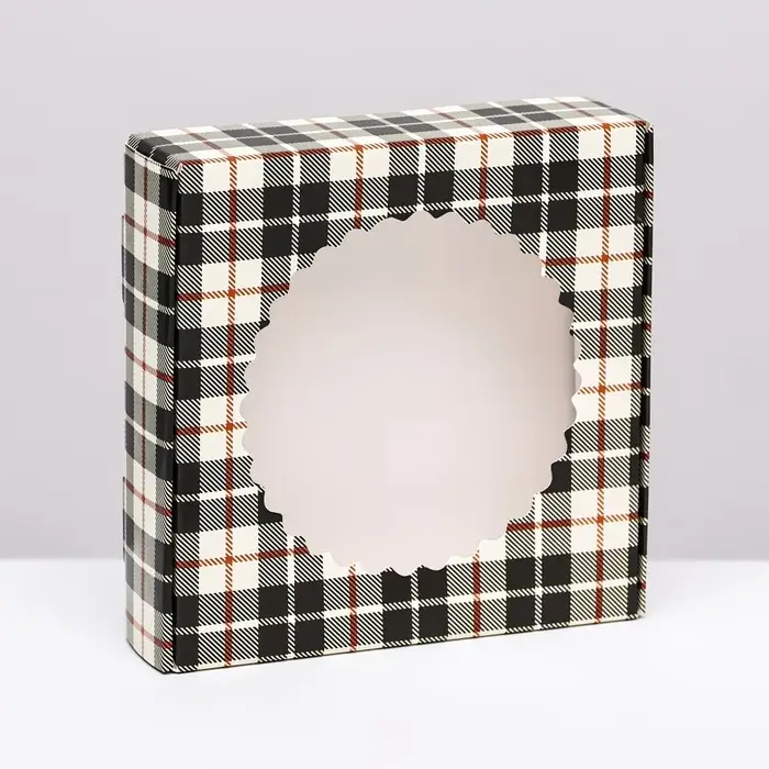 Коробка сборная с окном, &laquo;Мужской&raquo;, 11.5&times;11.5&times;3 см