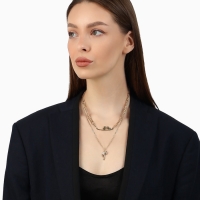 Кулон &laquo;Цепь&raquo; фламинго, цвет золото