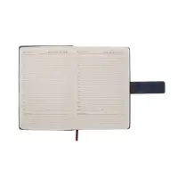 Ежедневник недатированный формат А5, с хлястиком, 128л, линия, пвх, Синий