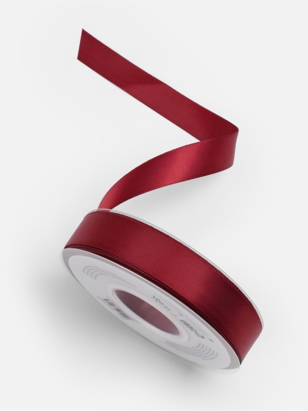 Лента атласная двухсторонняя №0789 20мм*25&plusmn;1м бордовый TR