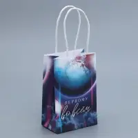 Пакет подарочный крафтовый, упаковка, &laquo;Космос&raquo;, 15 х 10 х 6 см
